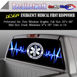 Emergency first responder Window Graphic Perforated rear window film truck Suv glass