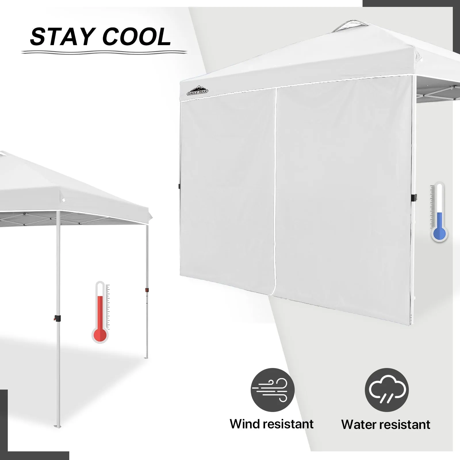 Entry Wall Panel with Zipper for 10x10 Straight Leg Canopy only, 1 Sidewall