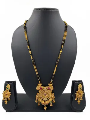 Exclusive Matt Finish Golden Mangalsutra Necklace Set For Women By Gehna Shop