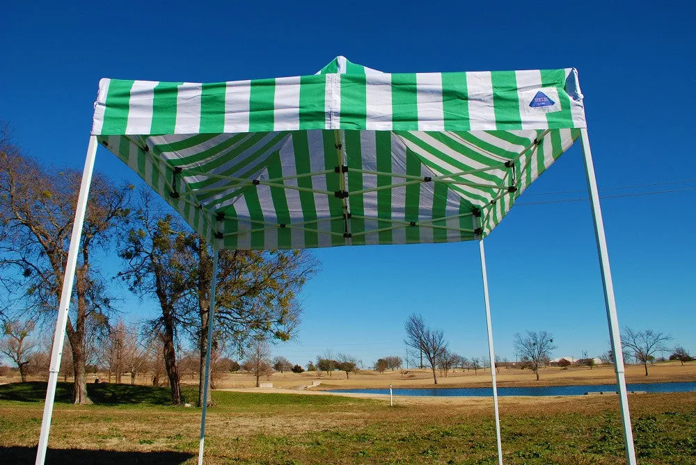 F Model 10'x10' Green Stripe - Pop Up Tent Pro
