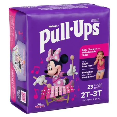 Female Toddler Training Pants Pull-Ups® Size 2T to 3T Disposable Moderate Absorbency - Kimberly Clark  Mfr# 51335