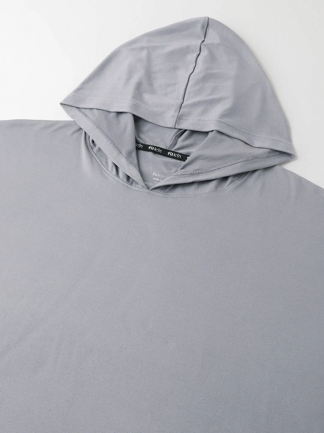 Fitkin Plus Size Anti-Odor Super Soft Grey Boyfriend Hoodie Tshirt