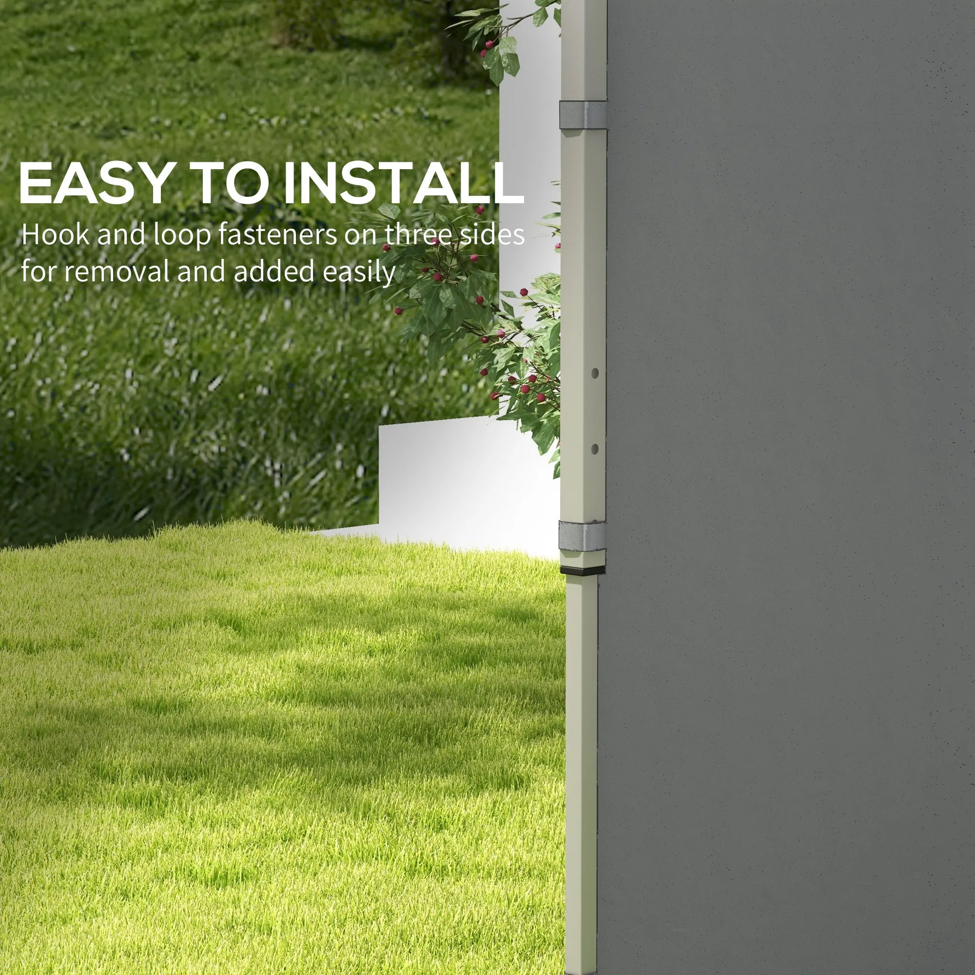 Gazebo Side Panels, 2 Pack Sides Replacement, for 3x3(m) or 3x6m Pop Up Gazebo, with Zipped Doors, Grey