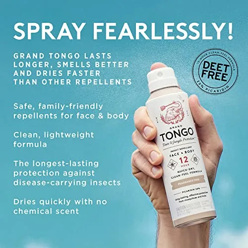 Grand Tongo DEET-Free Green Tea   Mint Insect Repellent with Picaridin- The 12 Hour Protection, DEET Alternative