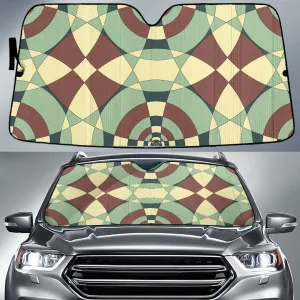 Green And Brown Geometric Shape Pattern Car Sun Shades Cover Auto Windshield Coolspod