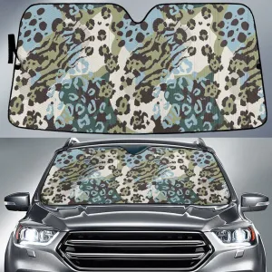 Green Combination Of Zebra And Leopard Skin Texture Purple Car Sun Shades Cover Auto Windshield Coolspod