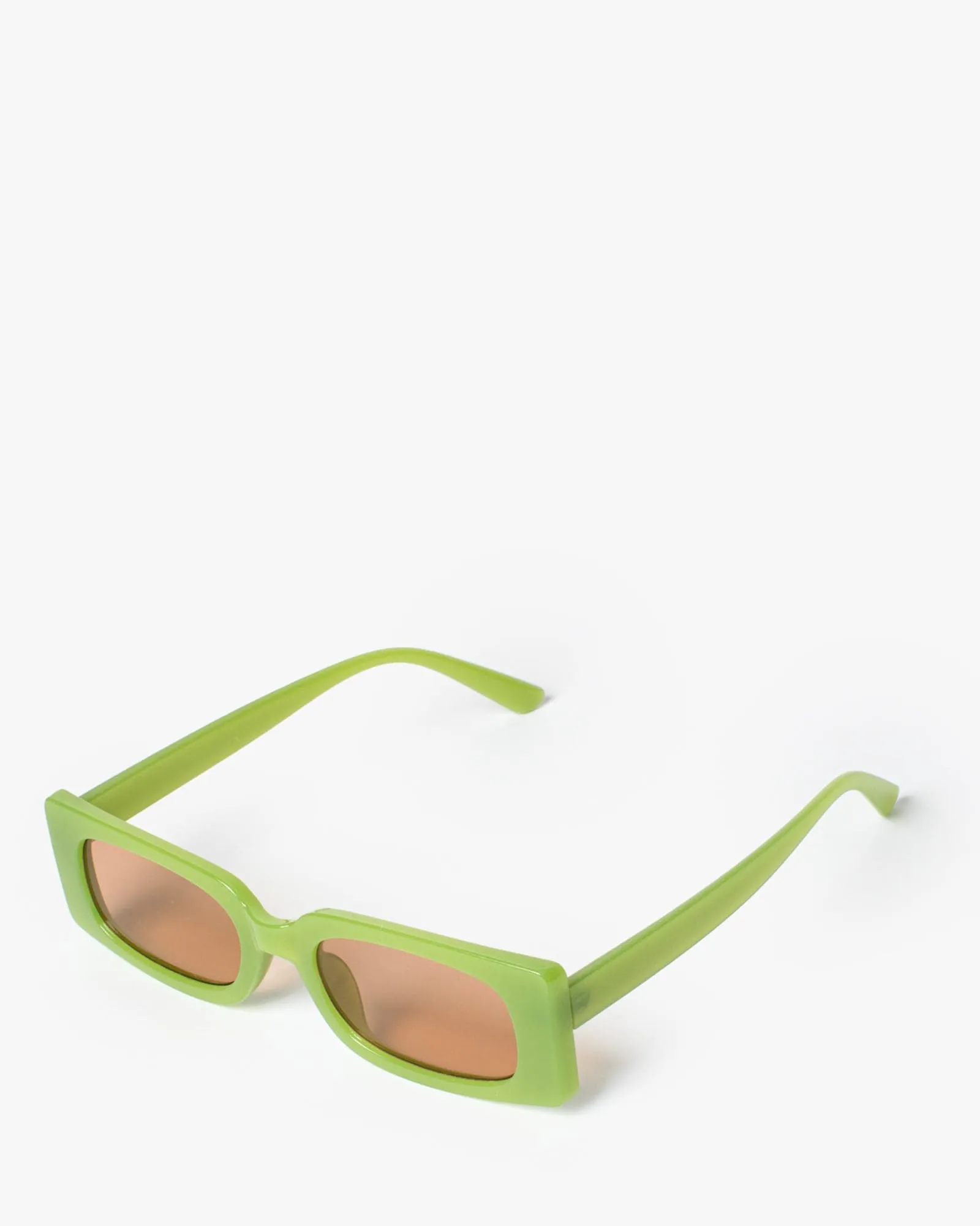 Green Rectangle Thin Sunglasses