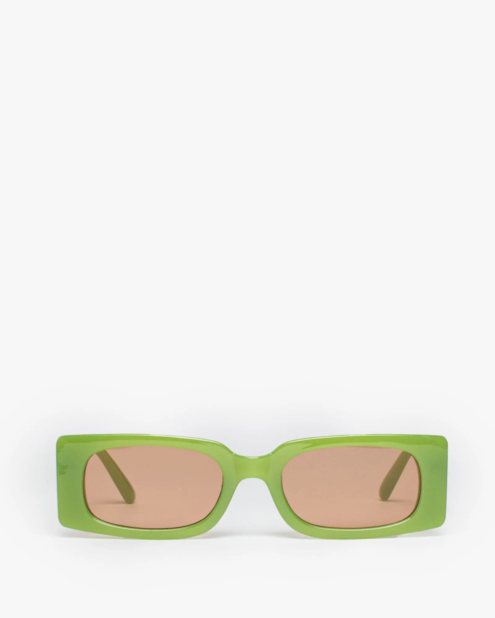 Green Rectangle Thin Sunglasses