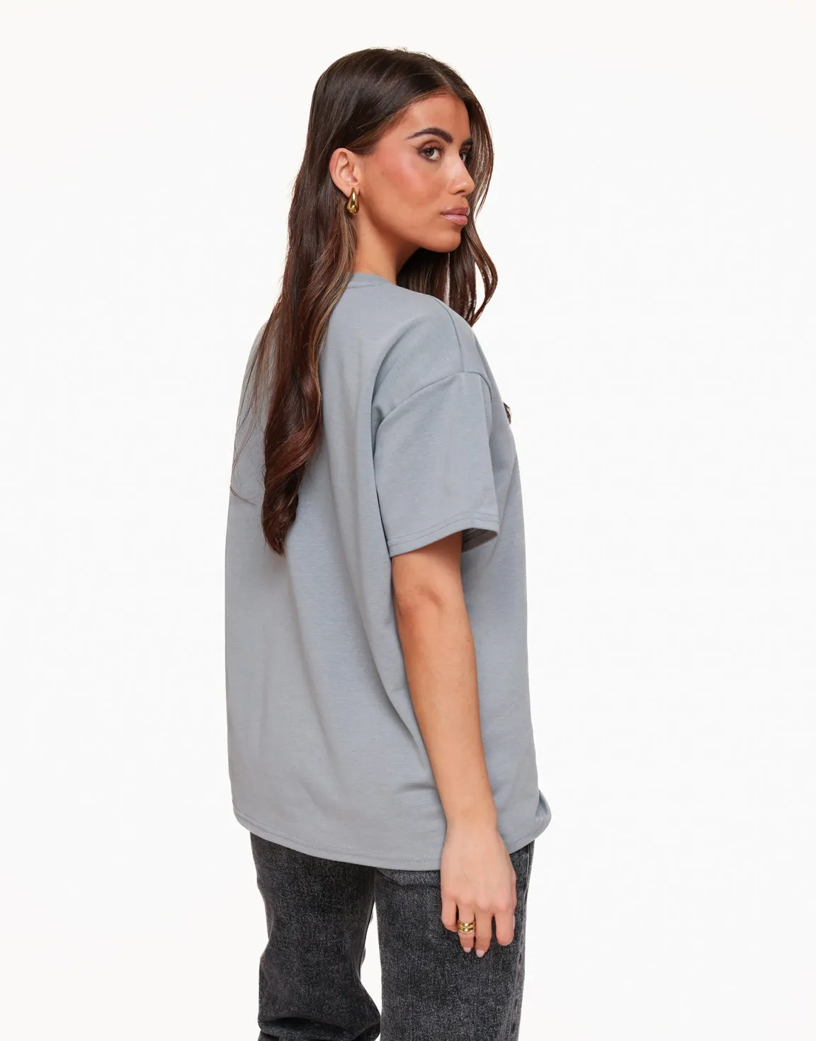 Grijze Basic Oversized - T-shirt