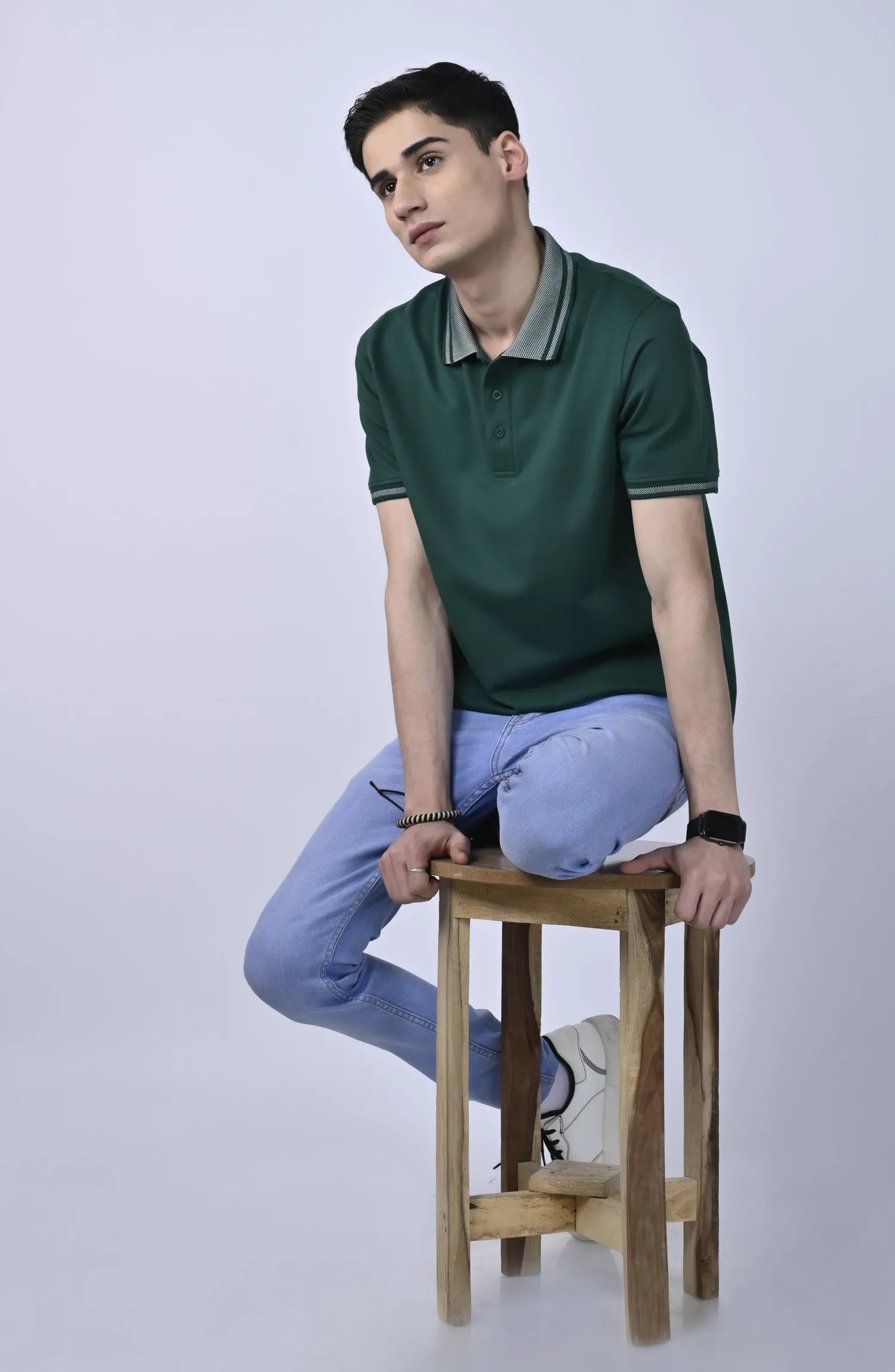 Half Sleeves Stretch Polo