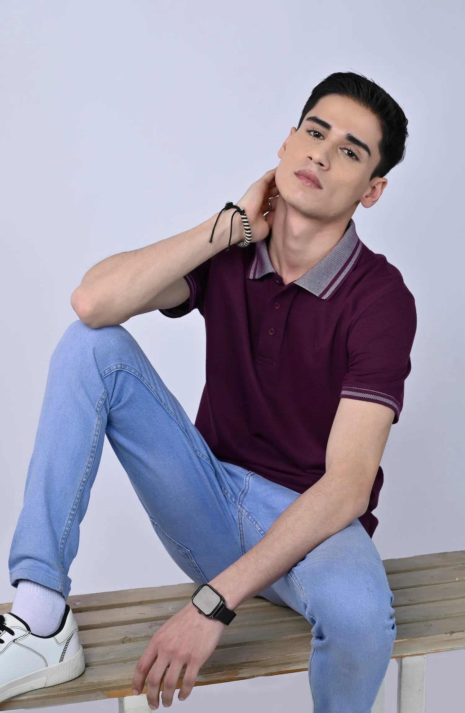 Half Sleeves Stretch Polo