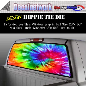 Hippie tie die Window Graphic Perforated rear window film truck Suv glass