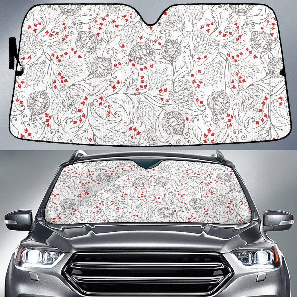 Jewel Pagoda Ginger Sketchy Painting Style Pencil Line Car Sun Shades Cover Auto Windshield Coolspod
