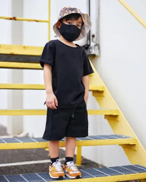 Lil Homme Kid's Commando Short Sleeve T-Shirt Black