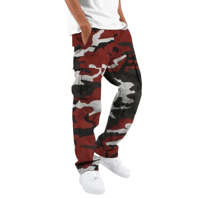 Men's Camouflage Loose Multi-pocket Cargo Pants 63592221Z