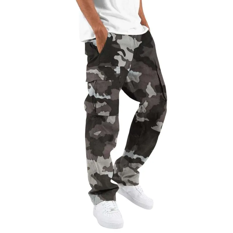 Men's Camouflage Loose Multi-pocket Cargo Pants 63592221Z