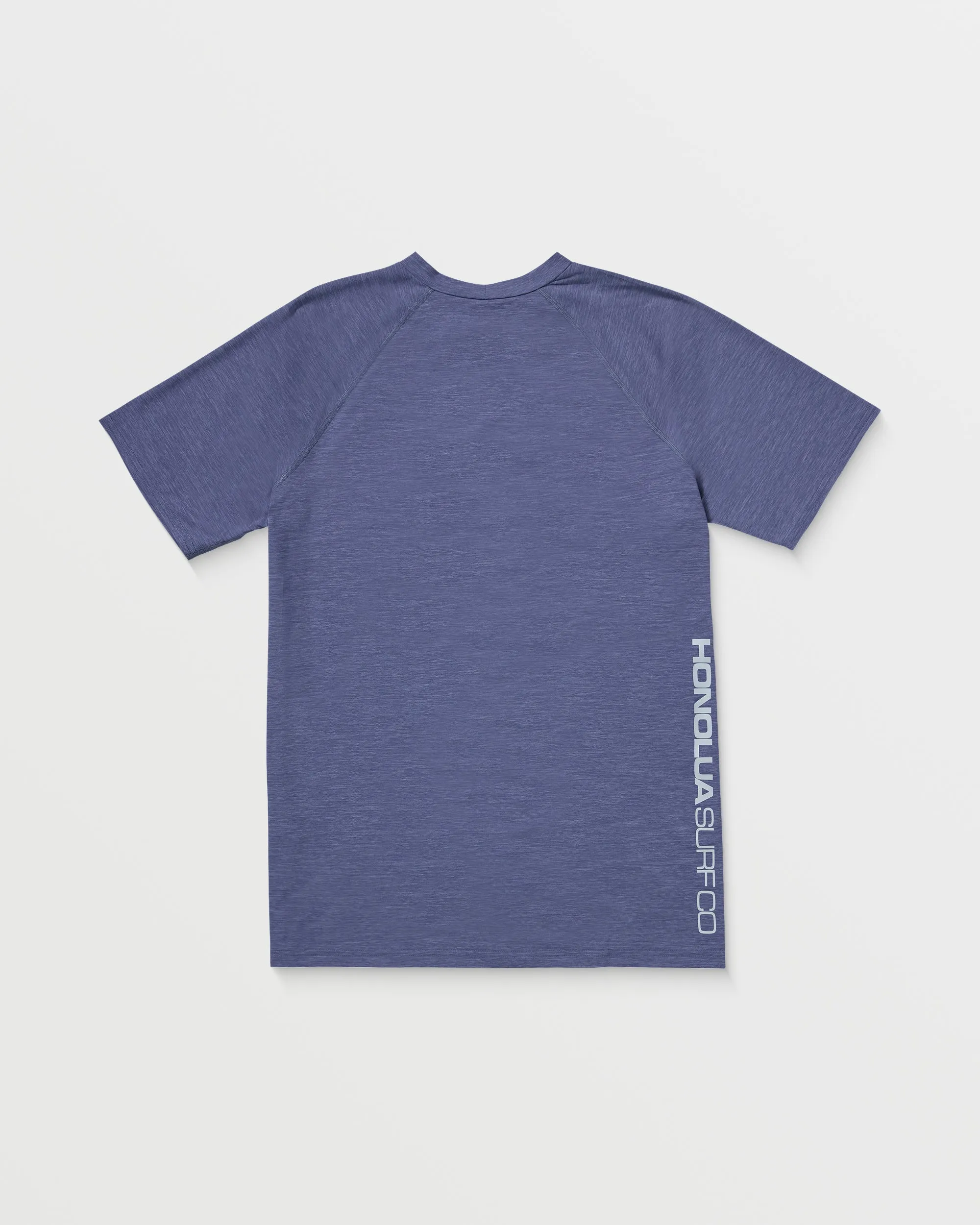 Mens Heathered Link Short Sleeve Rashguard - Navy Heather