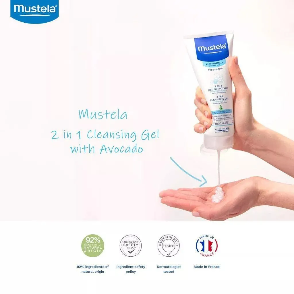 Mustela Baby 2 in 1 Cleansing Gel For Hair & Body 200 mL