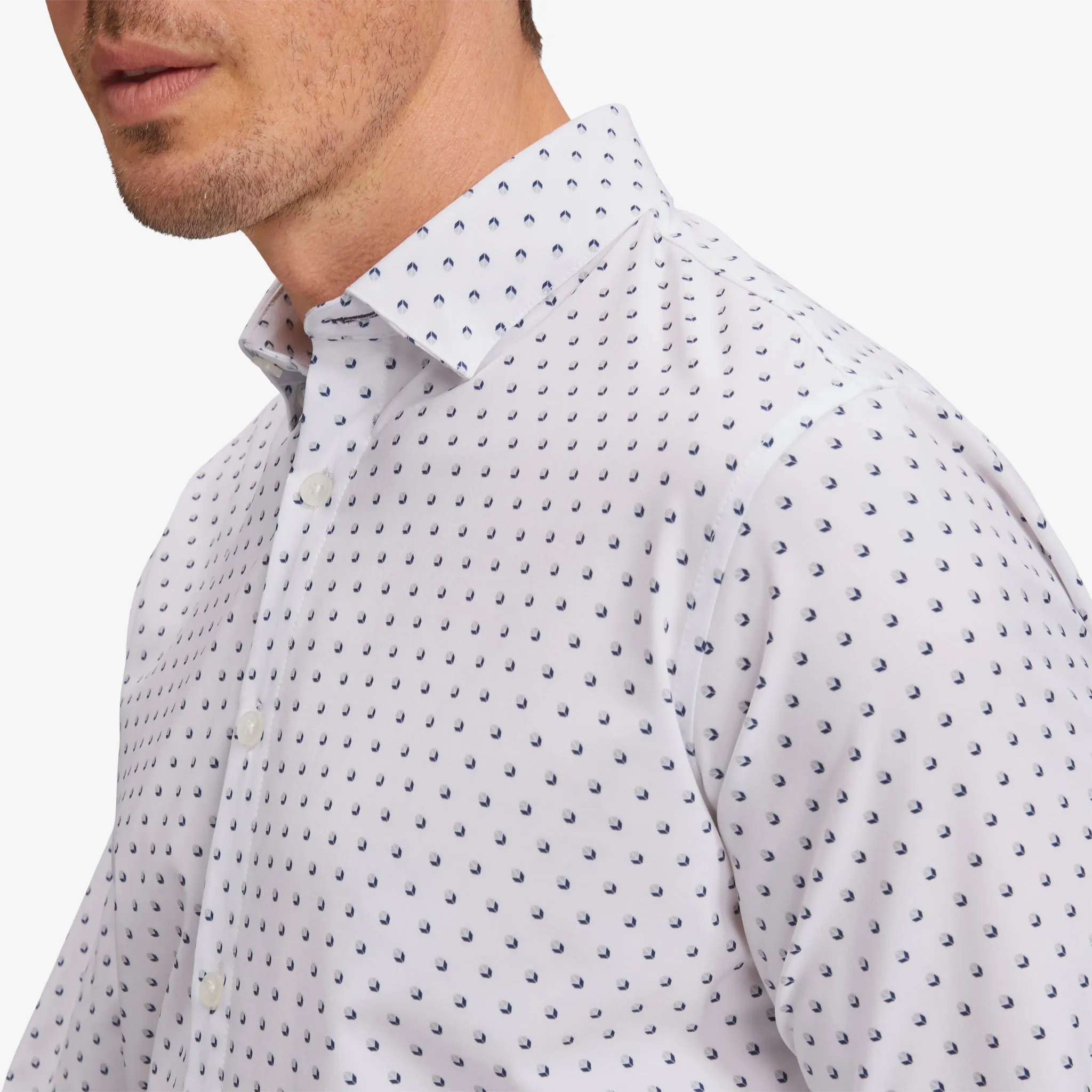 Navy Gray Geo Box Print