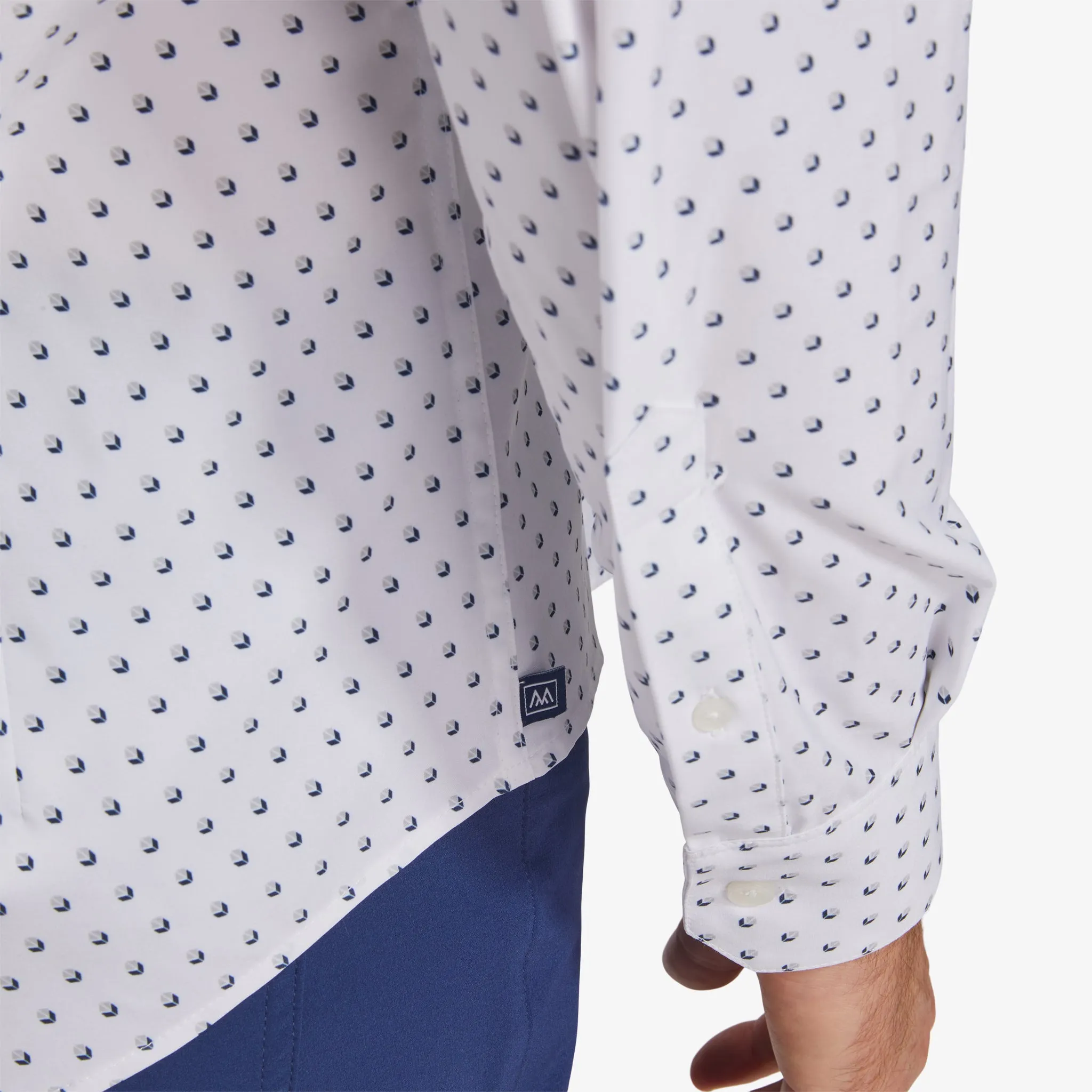 Navy Gray Geo Box Print