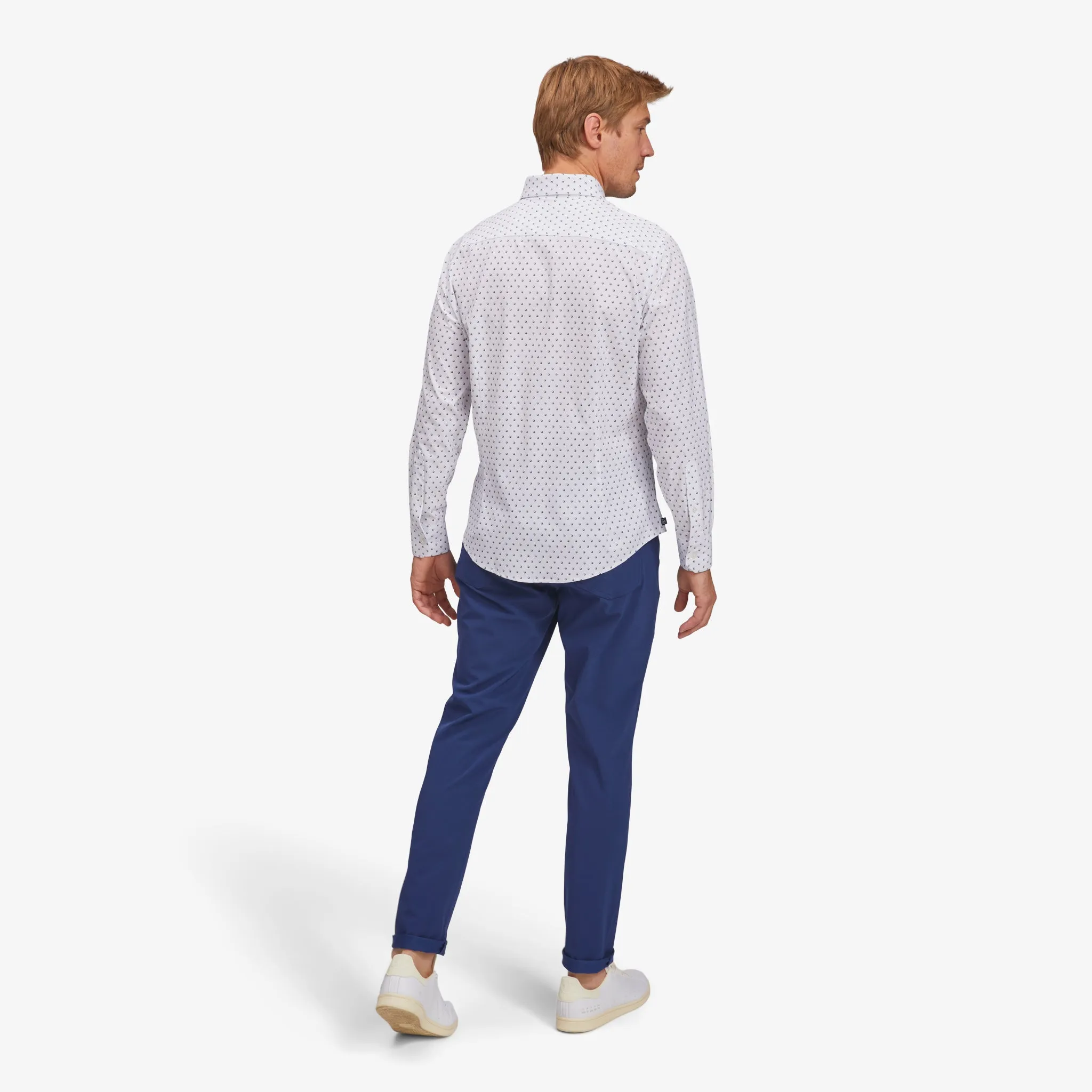 Navy Gray Geo Box Print