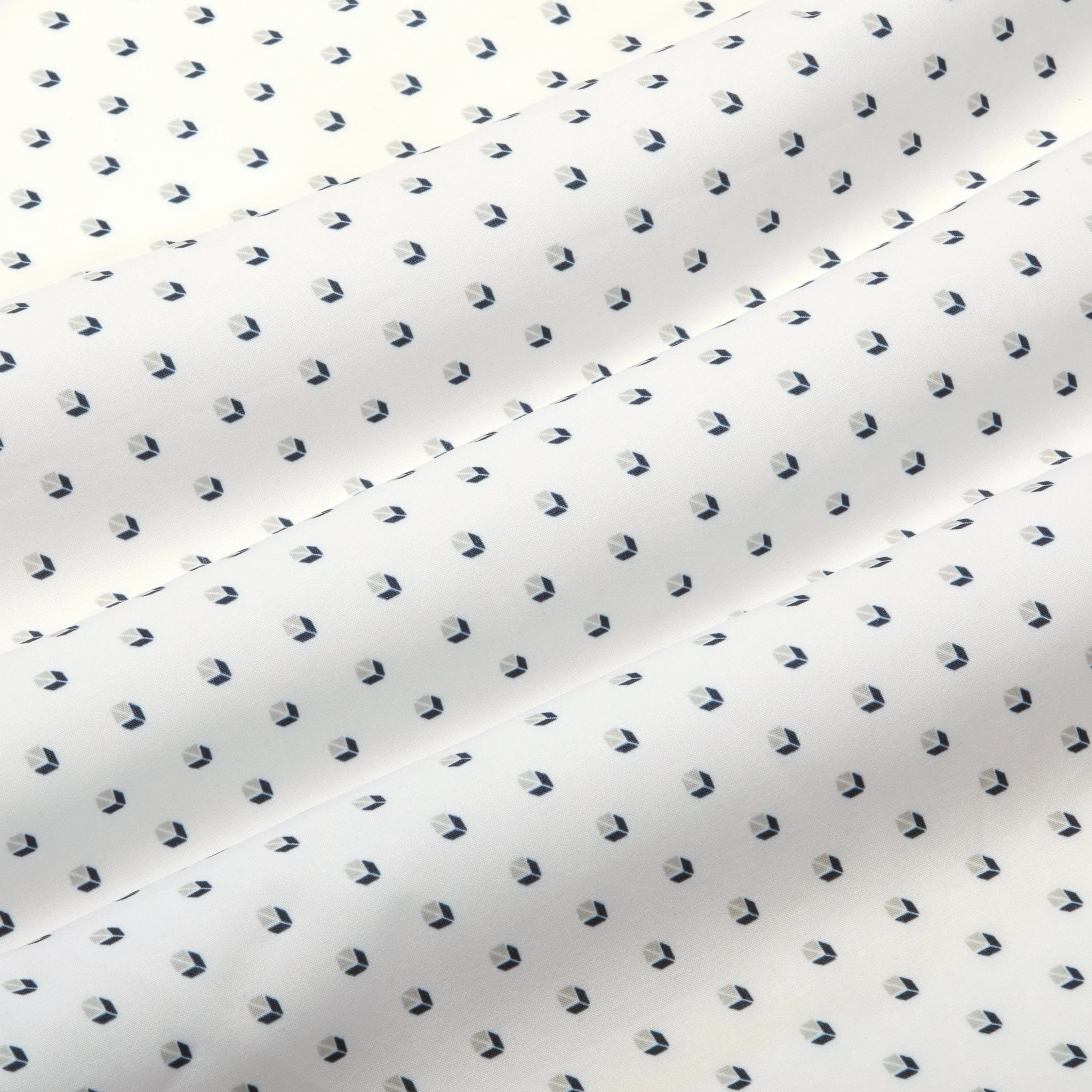 Navy Gray Geo Box Print