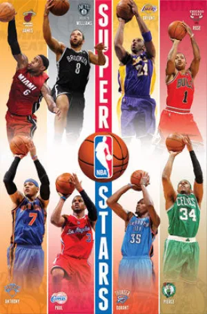 NBA Superstars 2012-13 Poster (Kobe, Durant, LeBron,  ) - Costacos Sports