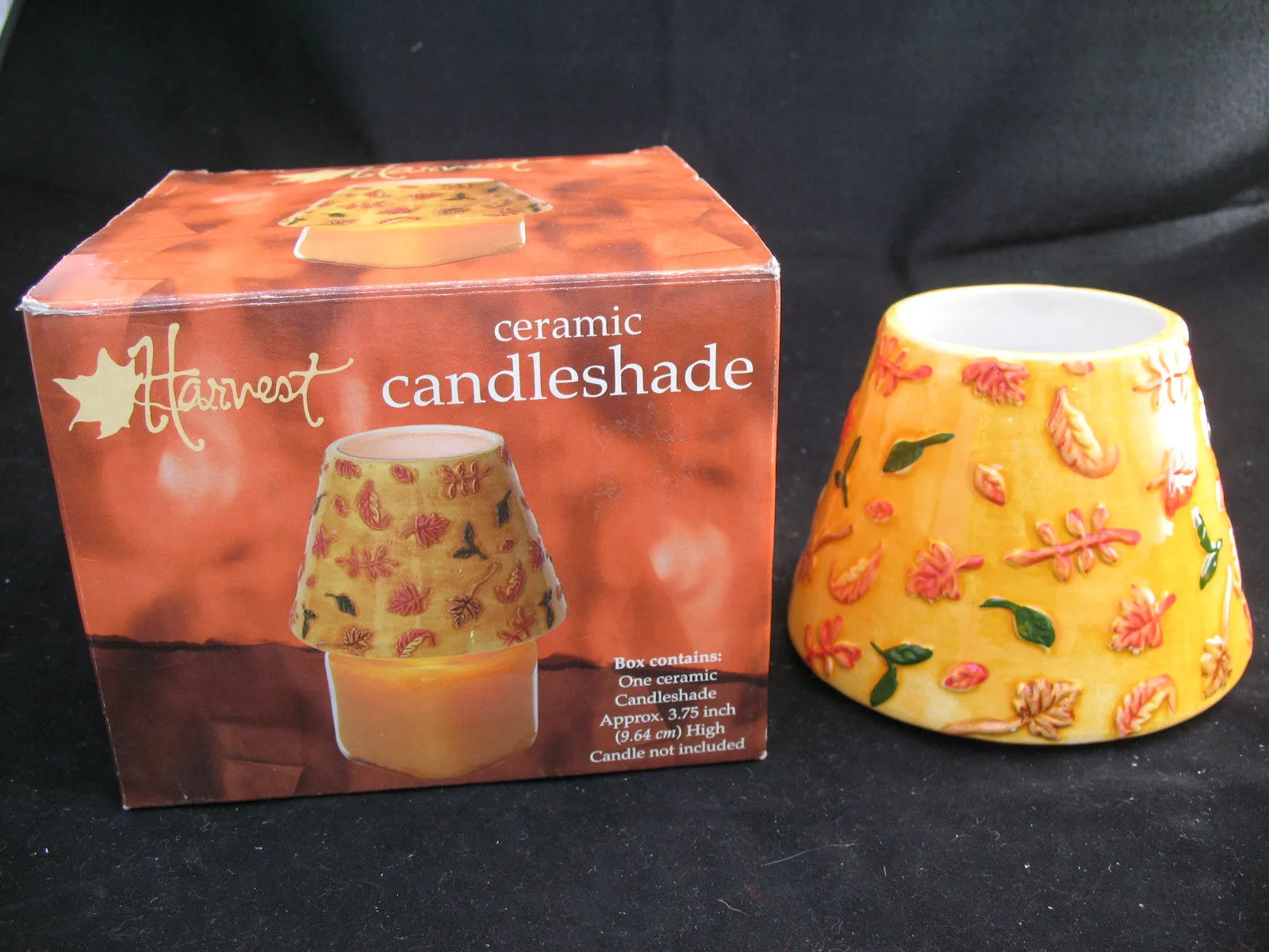 NEW Garden FLOWERS FLORAL YELLOW PAINTED CERAMIC Candle Lamp SHADE CANDLESHADE