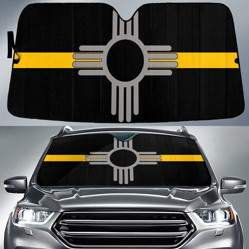New Mexico State Subdued Flag Grey And Yellow Printed Car Sun Shades Cover Auto Windshield Coolspod