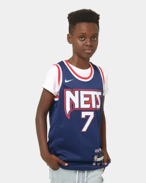 Nike Kids' Brooklyn Nets Kevin Durant #7 City Edition Swingman Jersey Midnight Navy