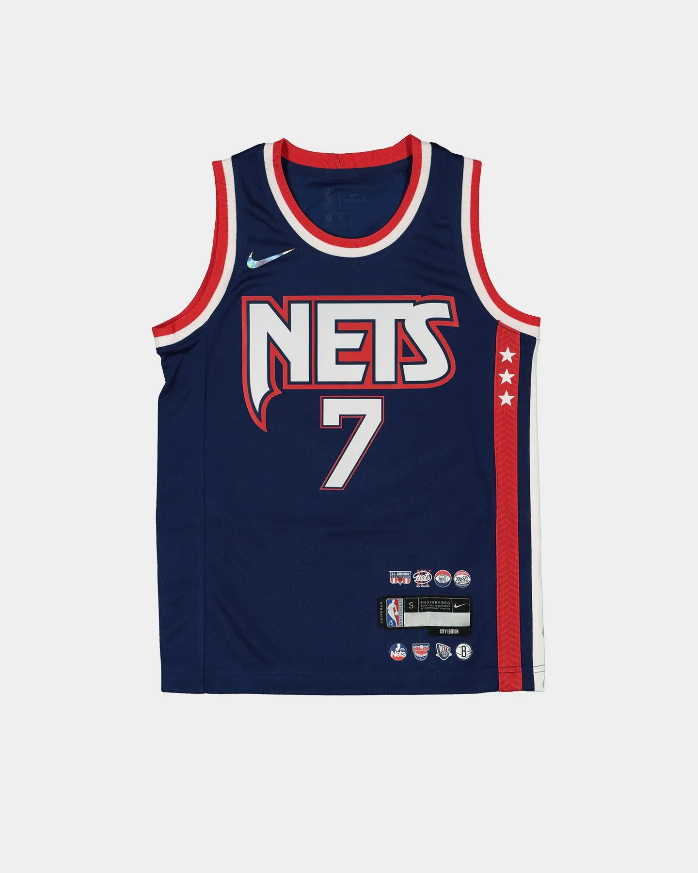 Nike Kids' Brooklyn Nets Kevin Durant #7 City Edition Swingman Jersey Midnight Navy