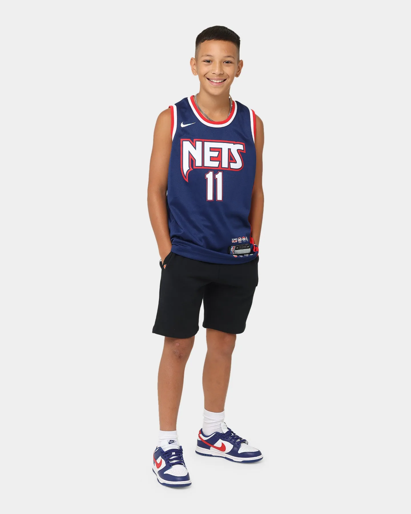 Nike Kids' Kyrie Irving Brooklyn Nets #11 City Edition Swingman Jersey Midnight Navy