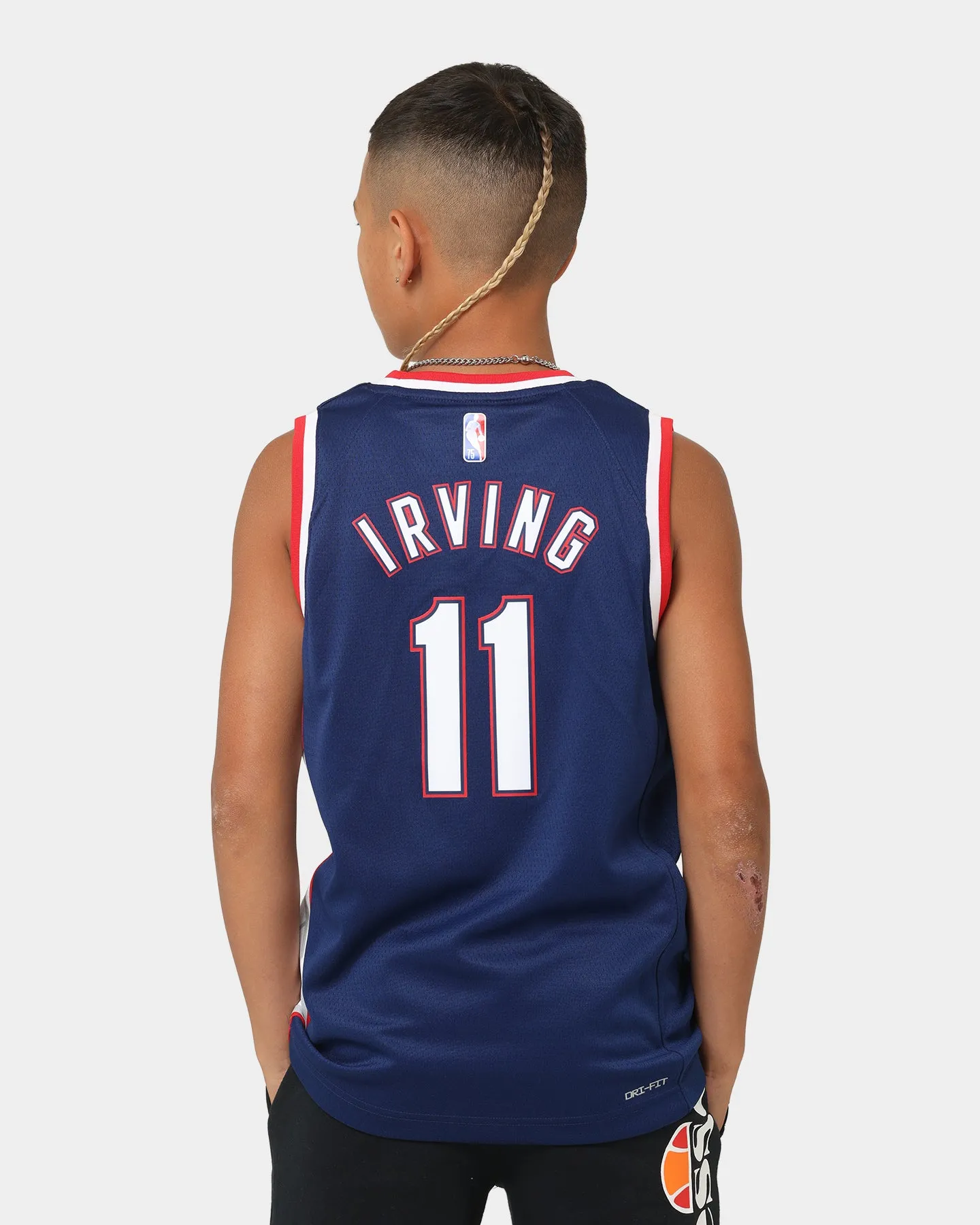 Nike Kids' Kyrie Irving Brooklyn Nets #11 City Edition Swingman Jersey Midnight Navy