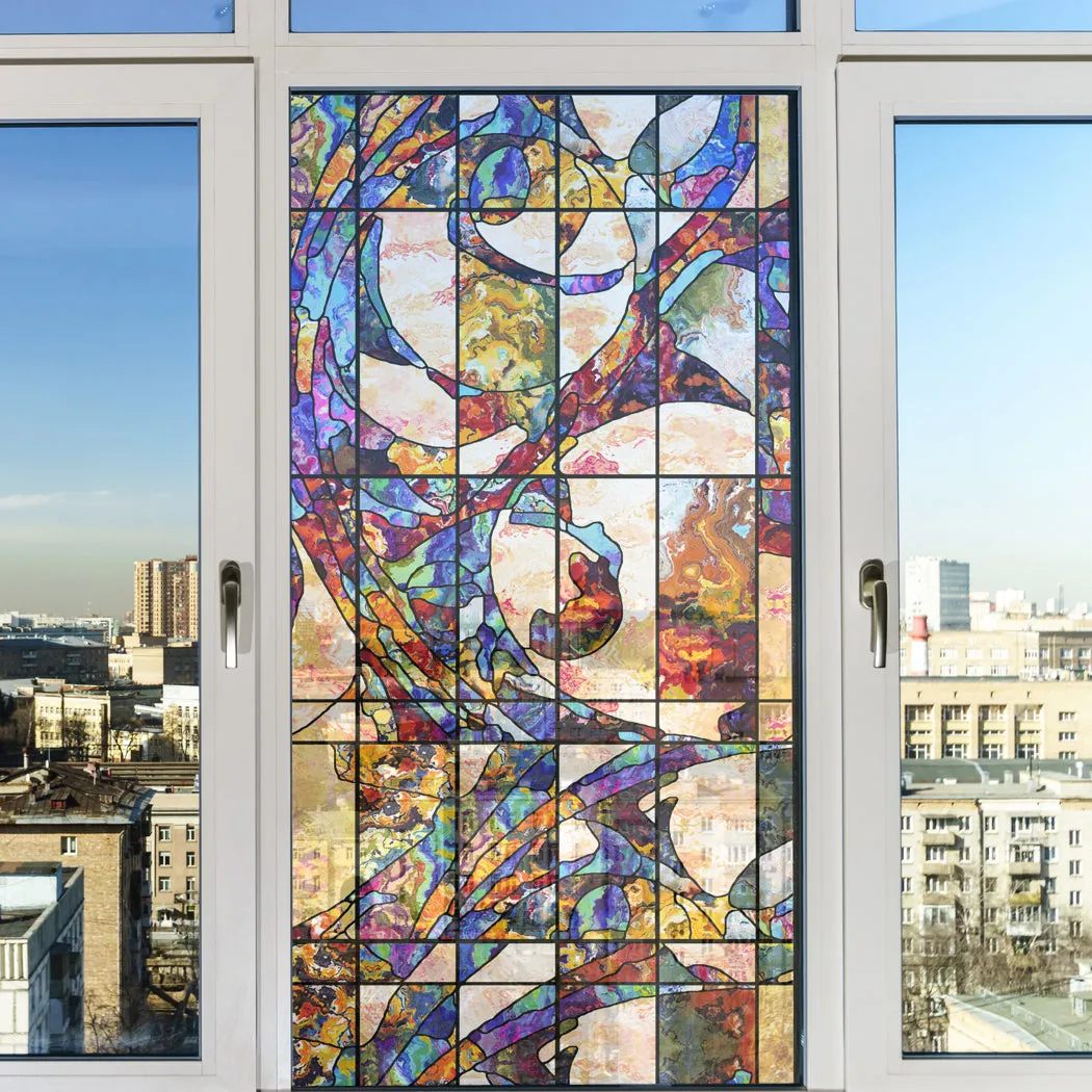 Non-Adhesive Decorative Privacy Window Film Static Cling Meridian 24" x 40"