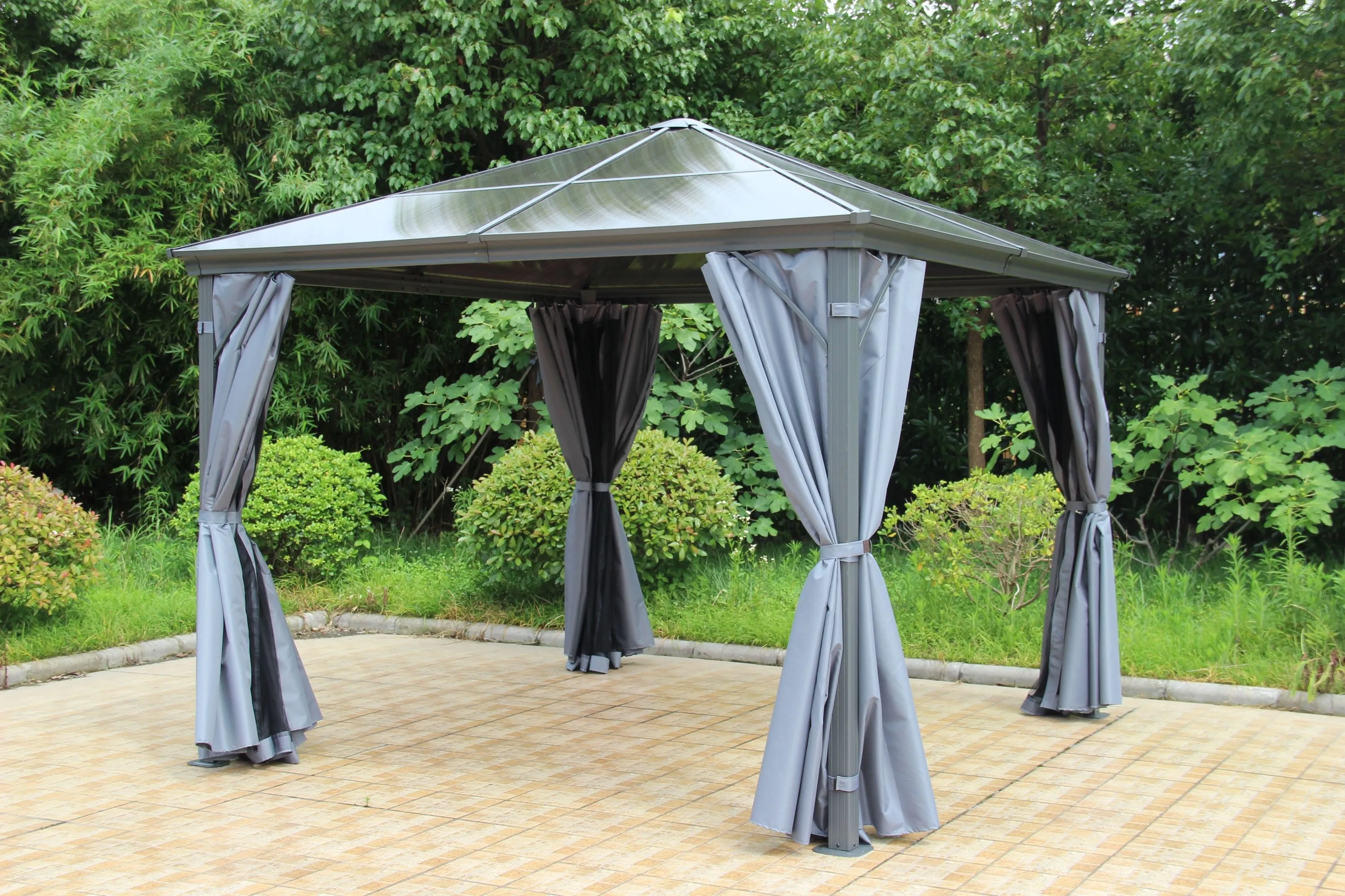 Norfolk Leisure Runcton Gazebo Square Rectangle High Quality Large - Anthracite and Grey