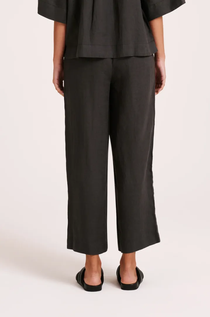 Nude Lucy - Lounge Linen Crop Pant (Coal)