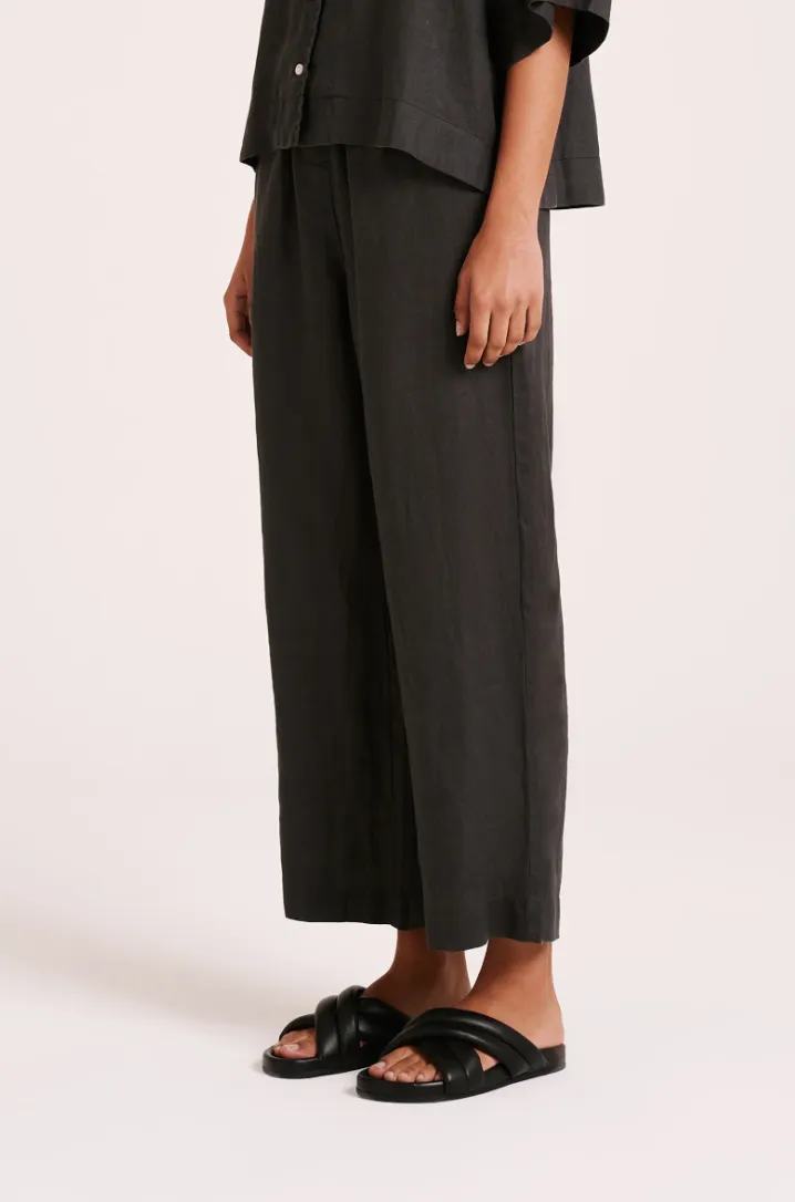 Nude Lucy - Lounge Linen Crop Pant (Coal)