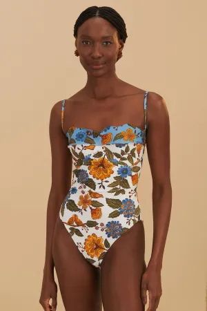 Off-White Garden Scarf One-Piece Swimsuit