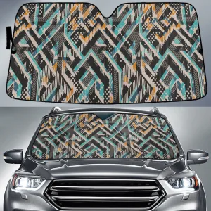 Orange And Blue Graffiti Geometric Shapes Dot Pattern Car Sun Shades Cover Auto Windshield Coolspod
