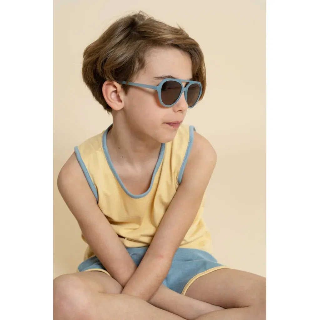 Oversized Tank Top, Creamy Mellow Yellow/Sky Blue