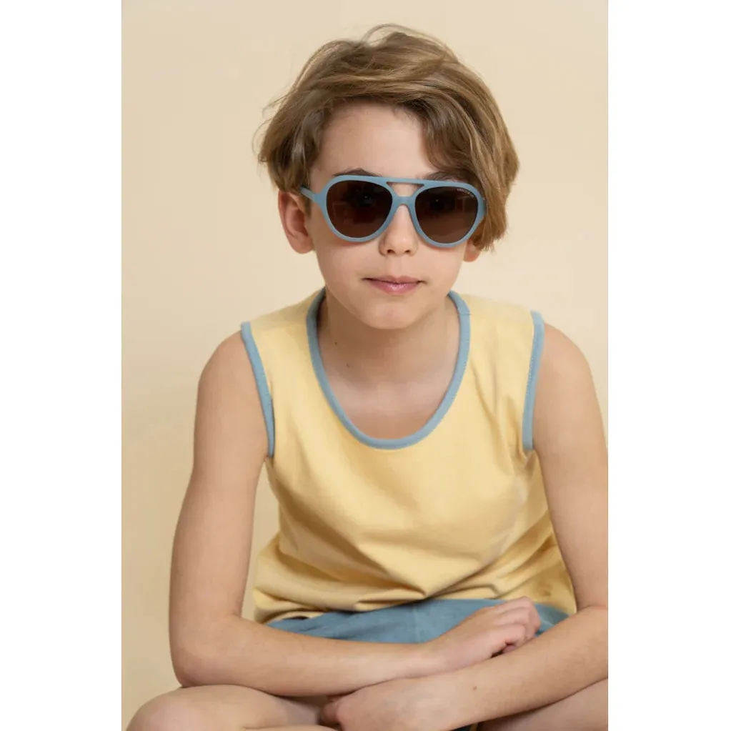 Oversized Tank Top, Creamy Mellow Yellow/Sky Blue