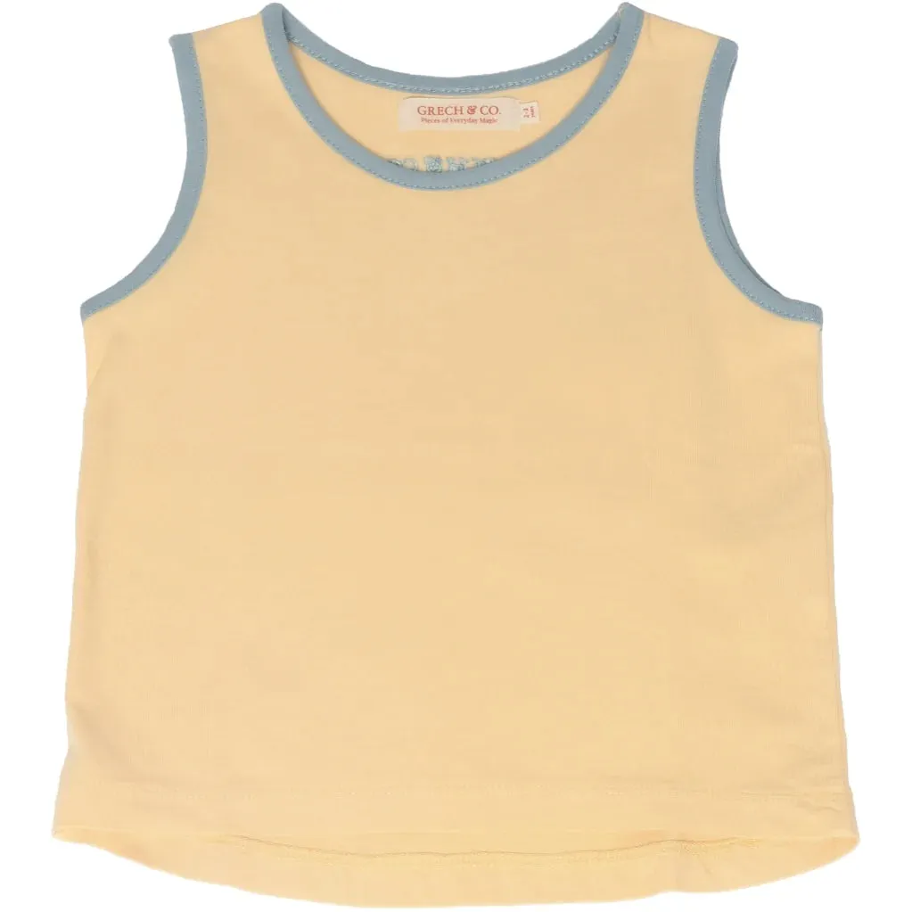 Oversized Tank Top, Creamy Mellow Yellow/Sky Blue