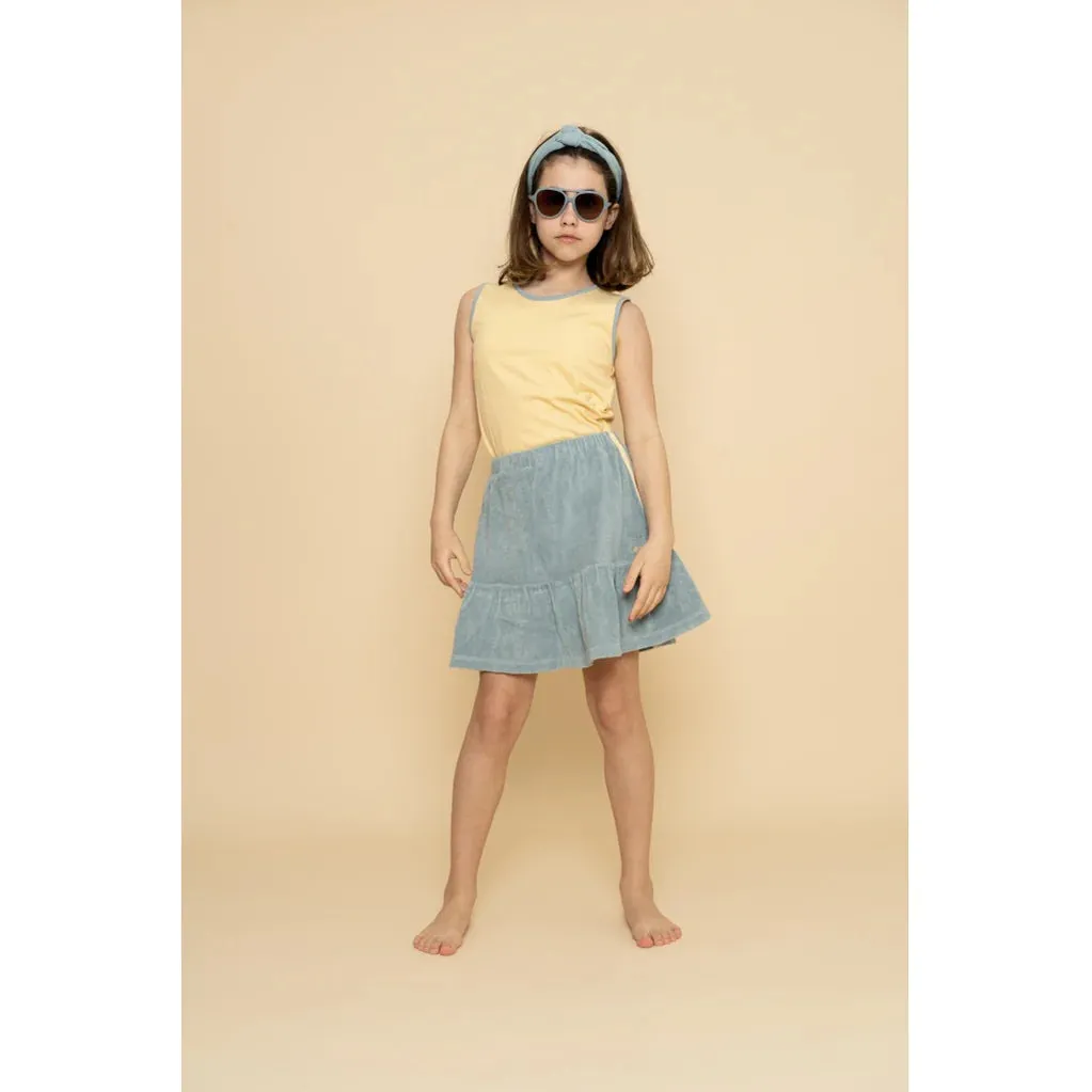 Oversized Tank Top, Creamy Mellow Yellow/Sky Blue