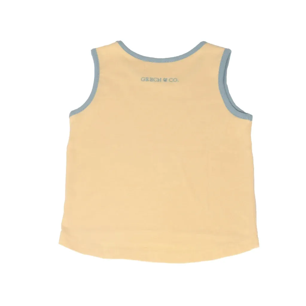 Oversized Tank Top, Creamy Mellow Yellow/Sky Blue