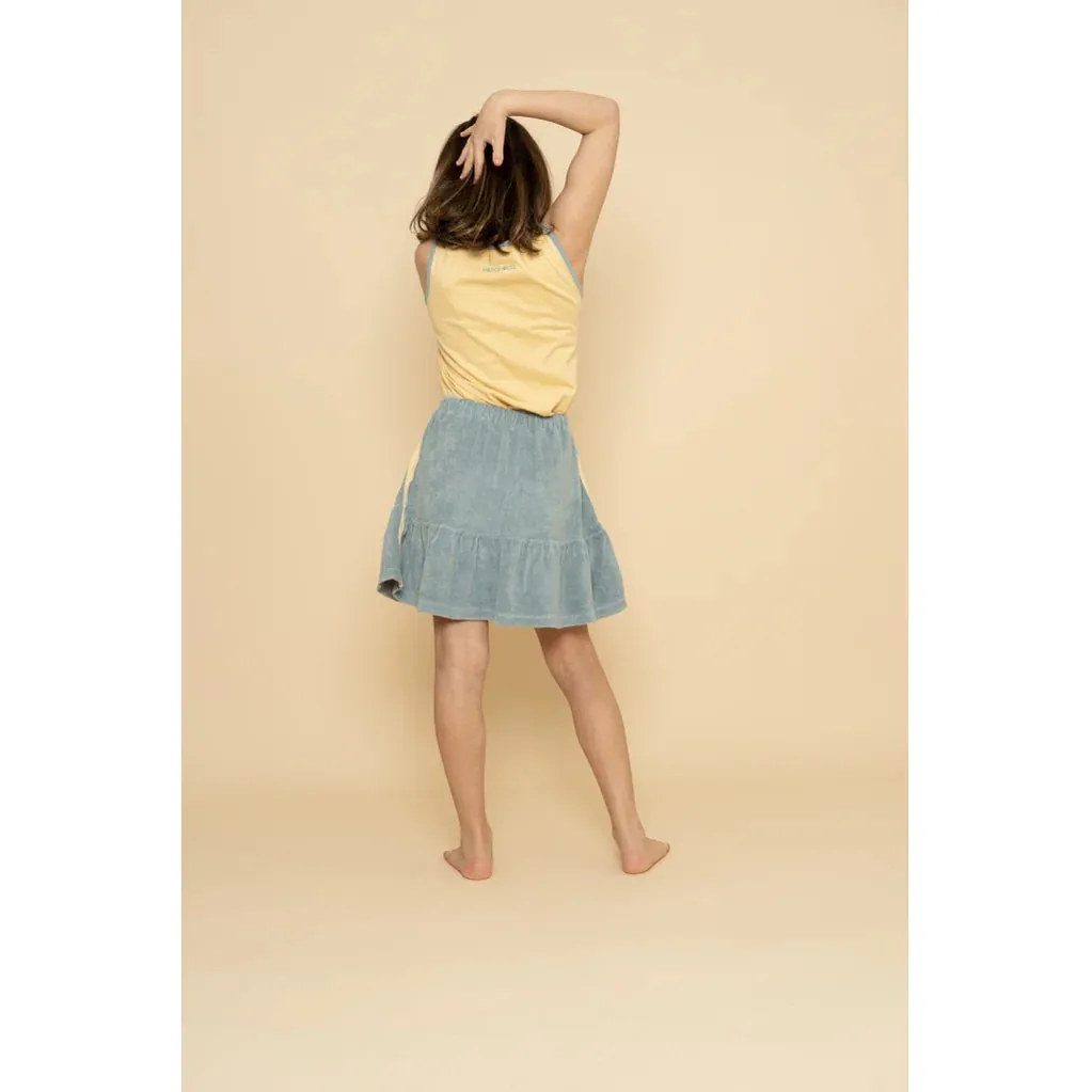 Oversized Tank Top, Creamy Mellow Yellow/Sky Blue