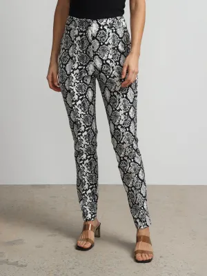 Petite Snake Print High Rise Slim Leg Ankle Pant - Fit To Flatter