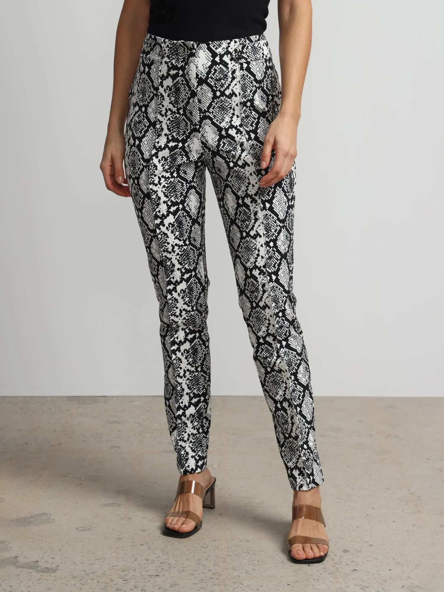Petite Snake Print High Rise Slim Leg Ankle Pant - Fit To Flatter