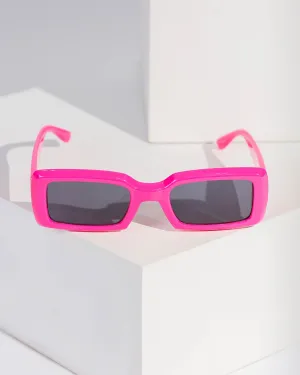 Pink Rectangle Coloured Sunglasses