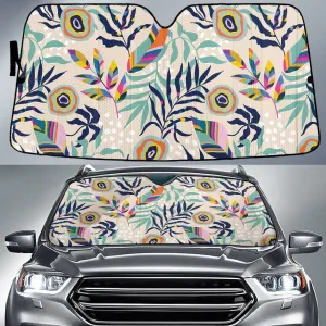Sea And Land Texture Tropical Palm Leave Classic Dot Theme Car Sun Shades Cover Auto Winshield Coolspod