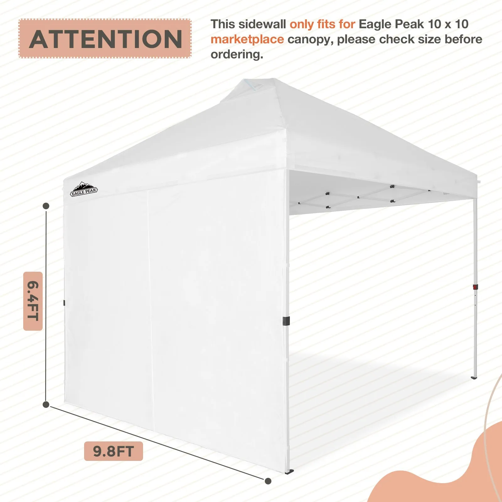 Sunwall / Sidewall for 10 x 10 ft Commercial Pop Up Canopy Tent